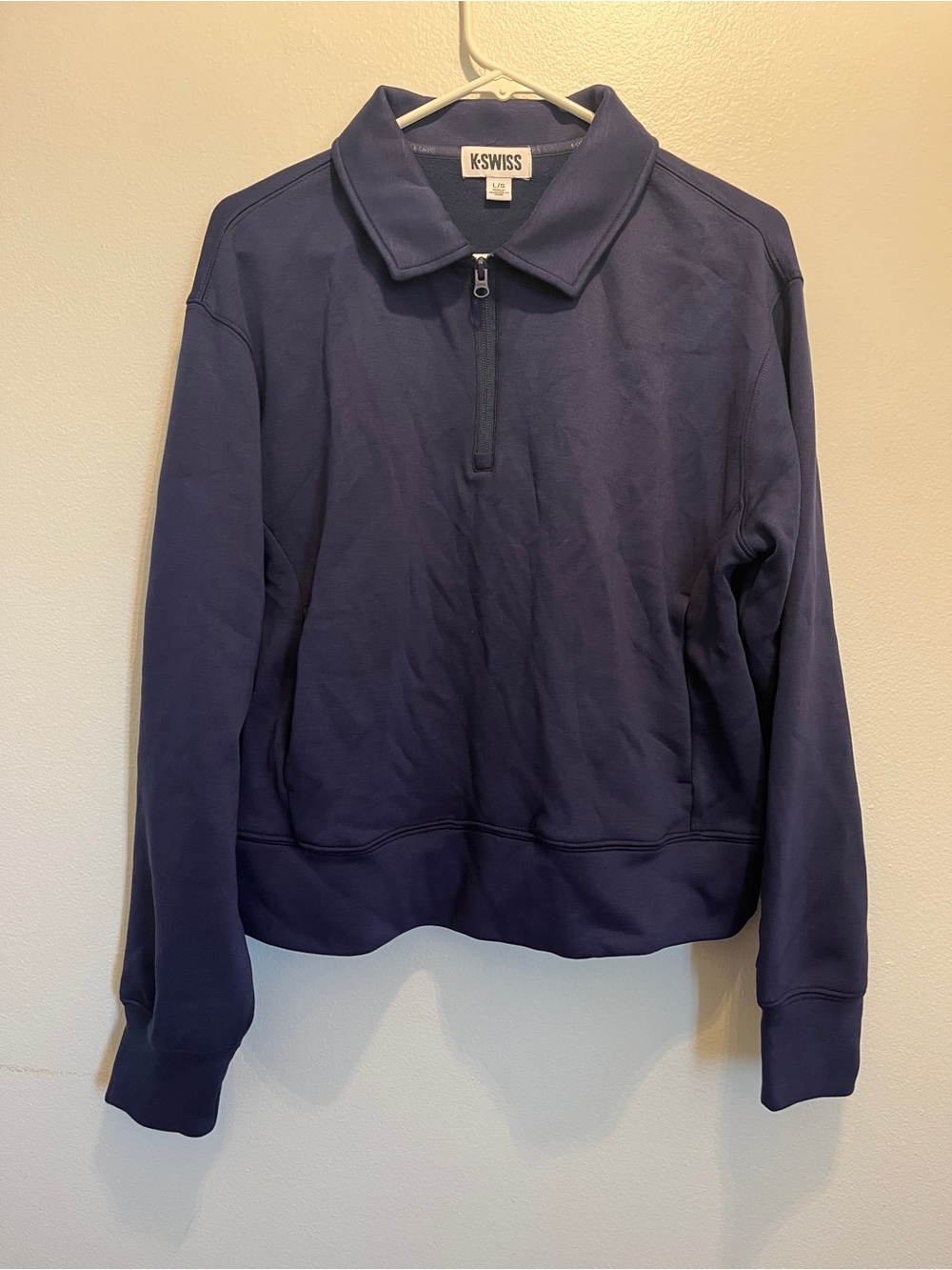 K-Swiss Navy Half-Zip Bomber Pullover Jacket